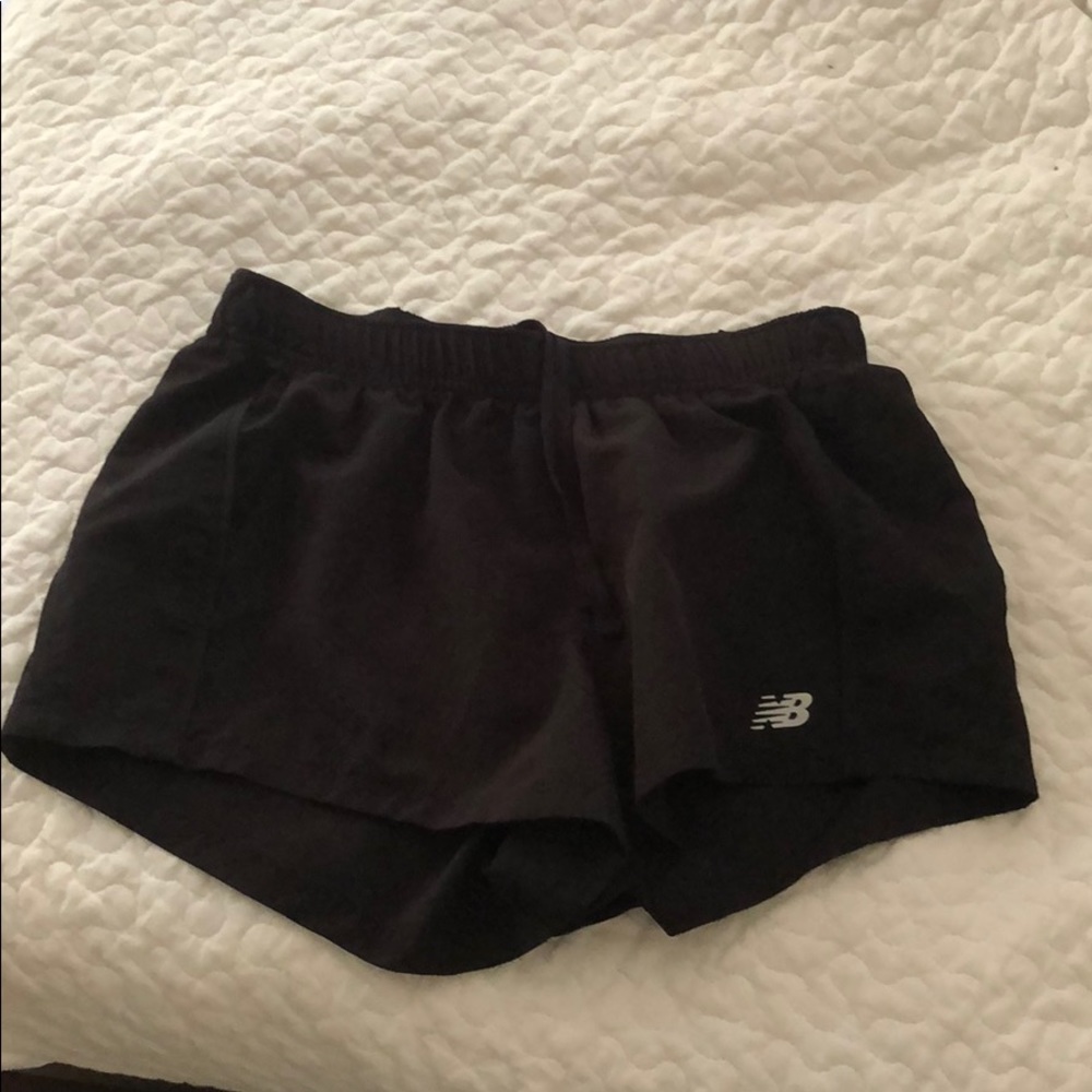 Black new balance running shorts